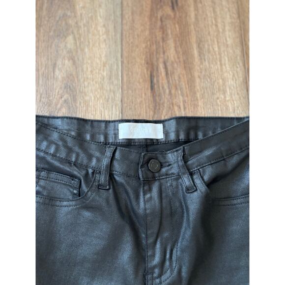 VERVET High Rise Coated Cargo Straight Black Jeans Size 27 - Picture 4 of 8